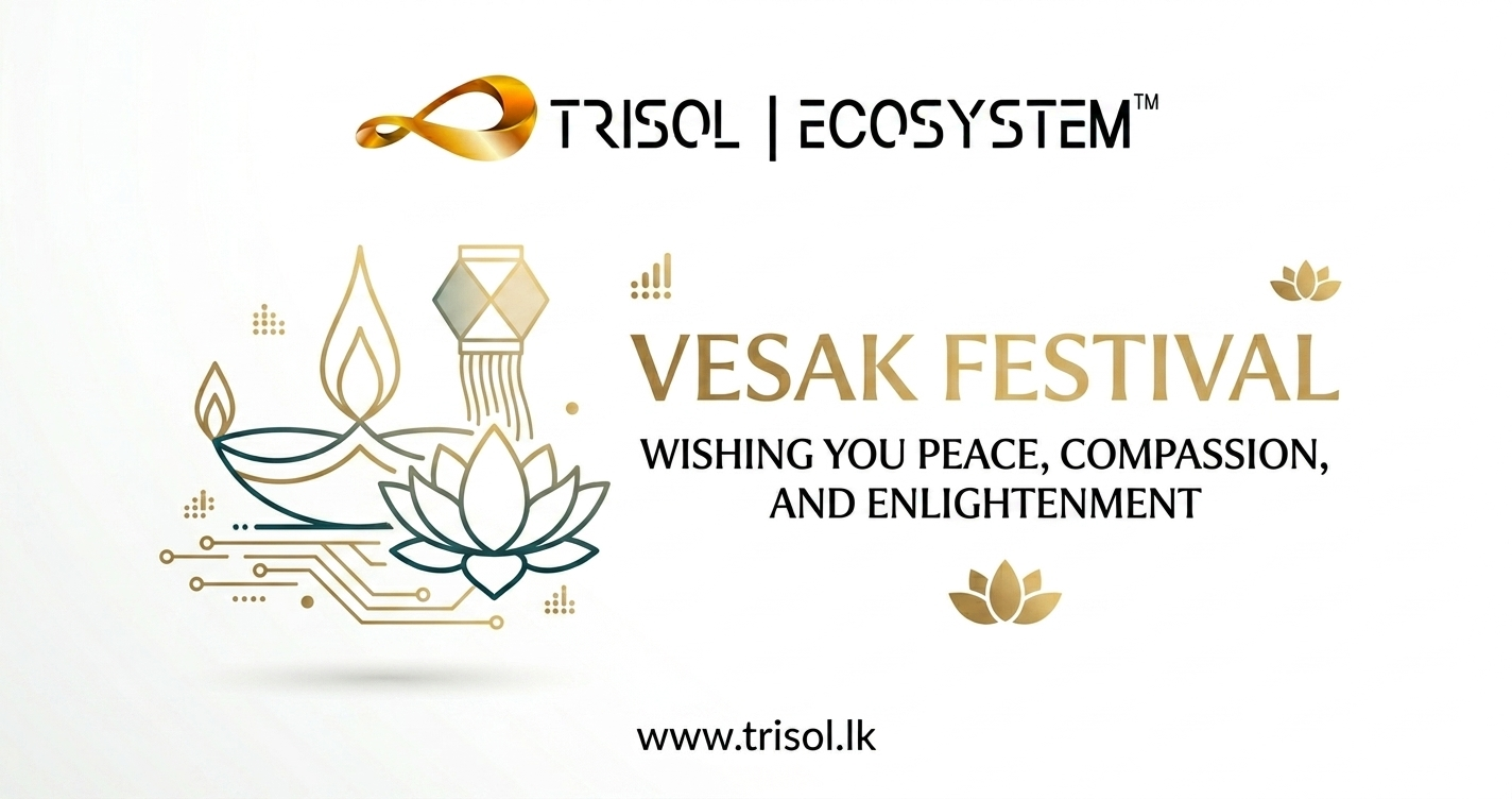 Trisol Ecosystem Vesak Day greeting card on Buddhism and HRM article